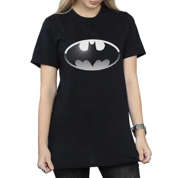 DC Comics Dam/Tjej - Batman med fläckig logotyp - Boyfriend-t-shirt i bomull