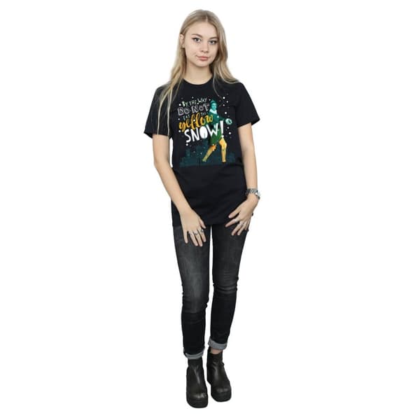Elf Womens/Ladies Yellow Snow Cotton Boyfriend T-Shirt