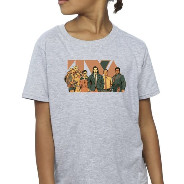 Marvel T-shirt i bomull med Loki TVA Group för flickor