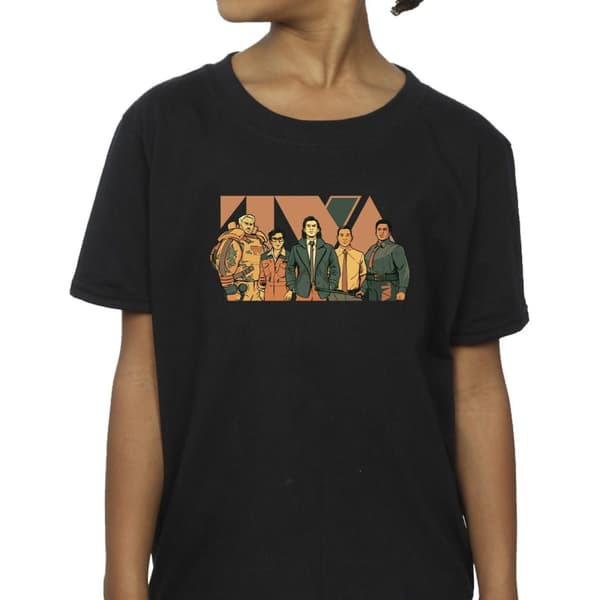 Marvel T-shirt i bomull med Loki TVA Group för flickor
