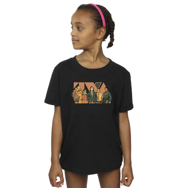 Marvel T-shirt i bomull med Loki TVA Group för flickor