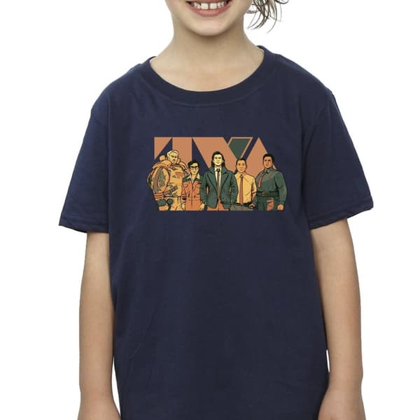 Marvel T-shirt i bomull med Loki TVA Group för flickor
