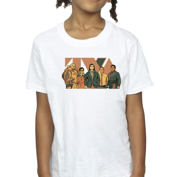 Marvel T-shirt i bomull med Loki TVA Group för flickor