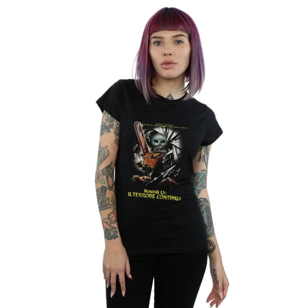 Friday The 13th Womens/Ladies Italian Movie Poster Cotton T-Shirt
