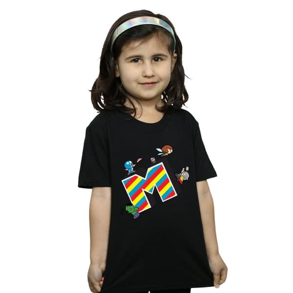 Marvel T-shirt i bomull för flickor Kawaii M Is For Marvel