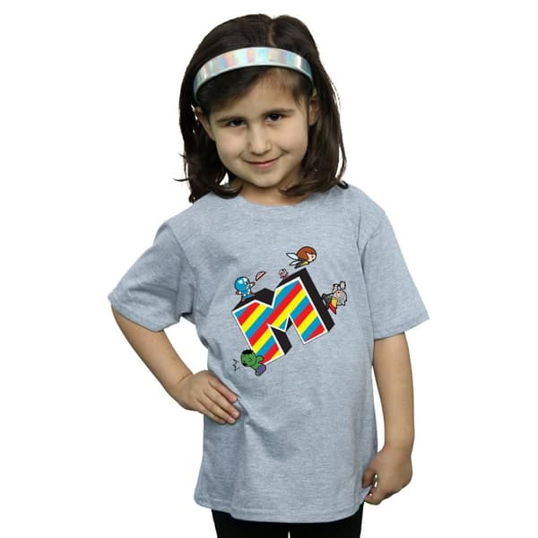 Marvel T-shirt i bomull för flickor Kawaii M Is For Marvel