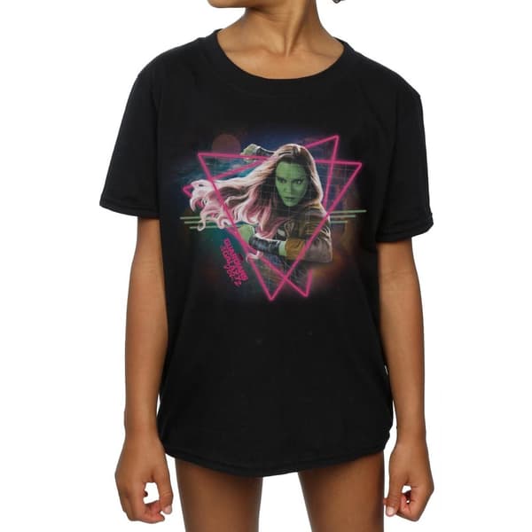 Marvel Girls Guardians Of The Galaxy Neon Gamora Cotton T-Shirt