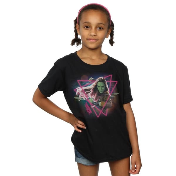 Marvel Girls Guardians Of The Galaxy Neon Gamora Cotton T-Shirt