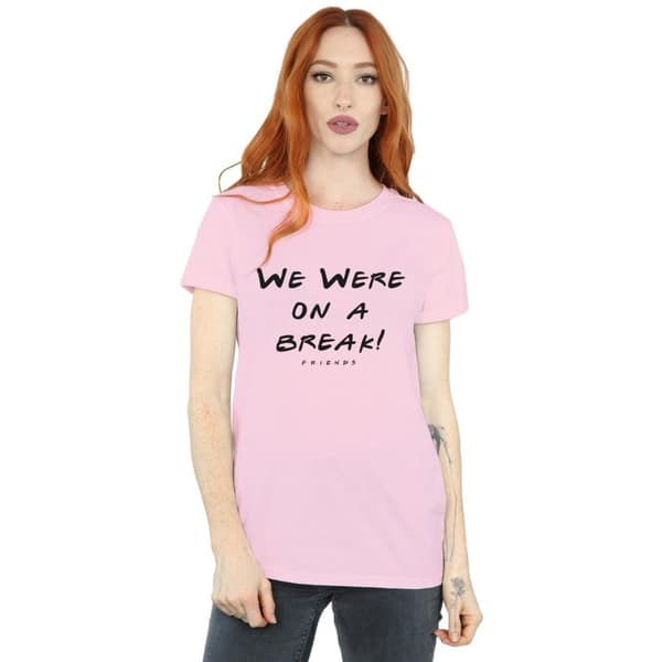 Friends Womens/Ladies We Were On A Break Text Cotton Boyfriend T-Shirt