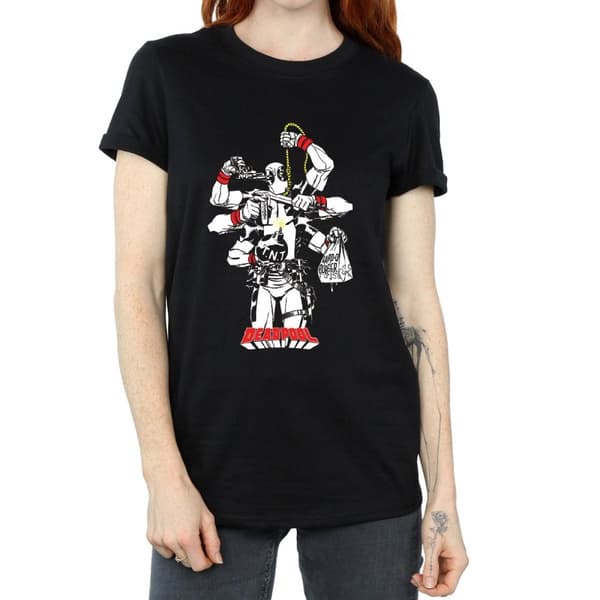 Marvel Womens/Ladies Deadpool Multitasking Cotton Boyfriend T-Shirt