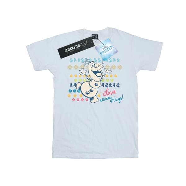 Disney Womens/Ladies Frozen I Love Warm Hugs Cotton Boyfriend T-Shirt White 3XL