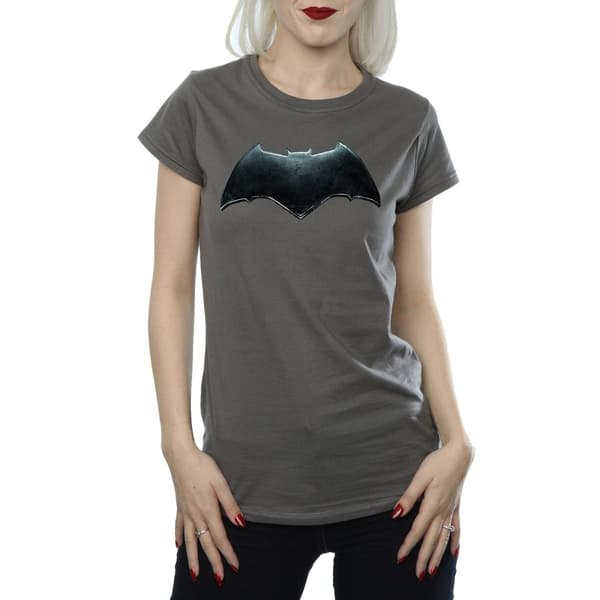 DC Comics Womens/Ladies Justice League Movie Batman Emblem Cotton T-Shirt