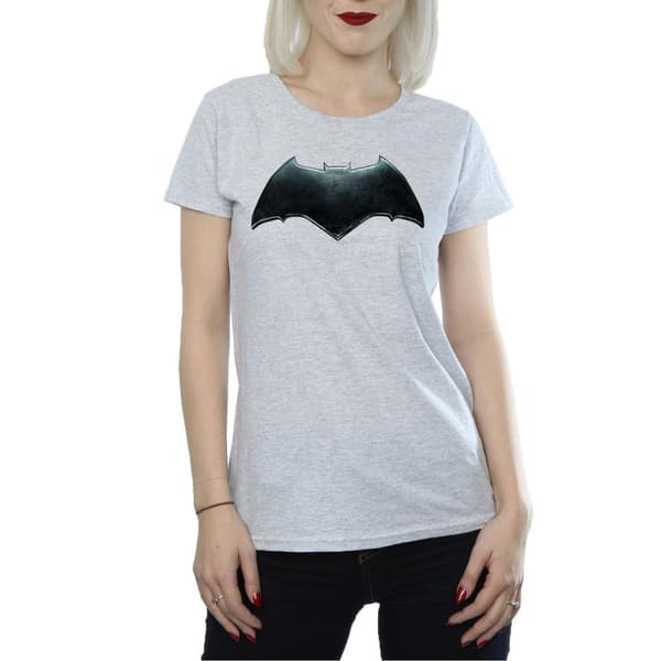 DC Comics Womens/Ladies Justice League Movie Batman Emblem Cotton T-Shirt