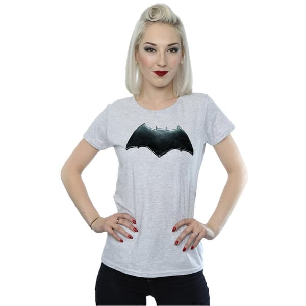 DC Comics Womens/Ladies Justice League Movie Batman Emblem Cotton T-Shirt