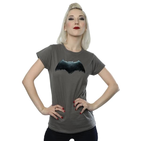 DC Comics Womens/Ladies Justice League Movie Batman Emblem Cotton T-Shirt
