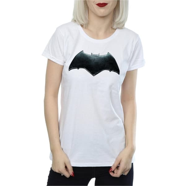 DC Comics Womens/Ladies Justice League Movie Batman Emblem Cotton T-Shirt