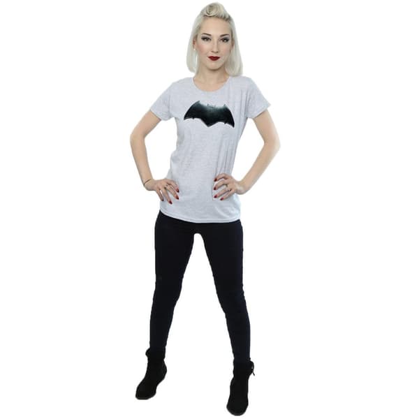 DC Comics Womens/Ladies Justice League Movie Batman Emblem Cotton T-Shirt
