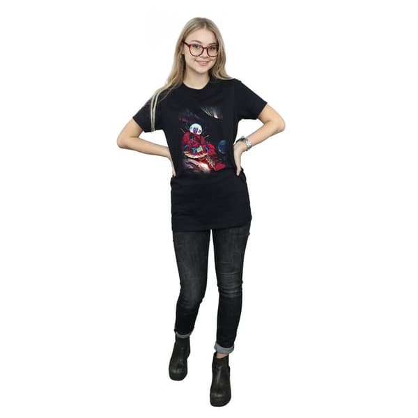 Marvel Dam/Tjej Deadpool Astronaut Bomull Boyfriend T-shirt