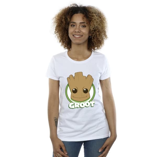 Guardians Of The Galaxy Womens/Ladies Groot Badge Cotton T-Shirt
