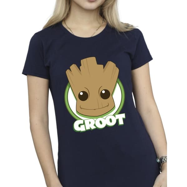 Guardians Of The Galaxy Womens/Ladies Groot Badge Cotton T-Shirt