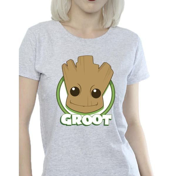 Guardians Of The Galaxy Womens/Ladies Groot Badge Cotton T-Shirt