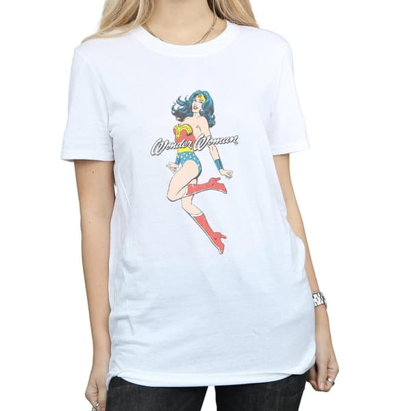 DC Comics Womens/Ladies Wonder Woman Jump Cotton Boyfriend T-Shirt
