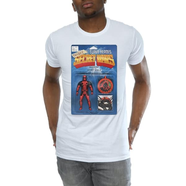 Marvel Mens Deadpool Secret Wars Action Figure T-Shirt