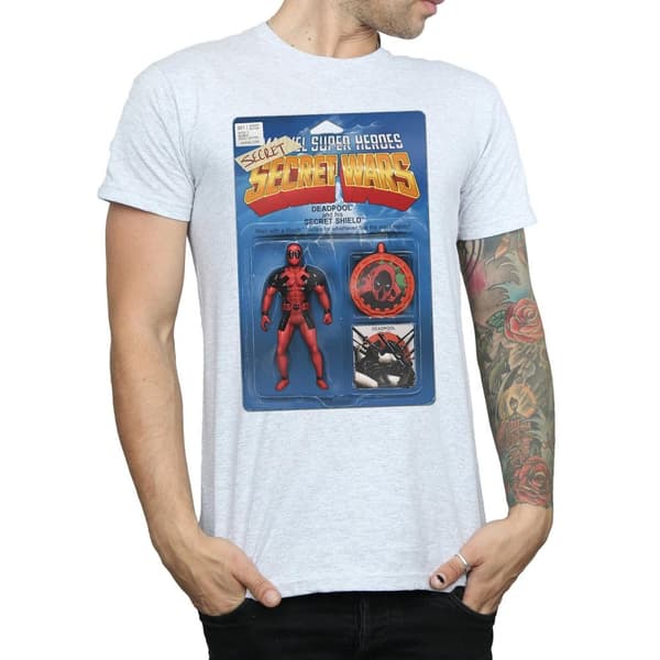 Marvel Mens Deadpool Secret Wars Action Figure T-Shirt