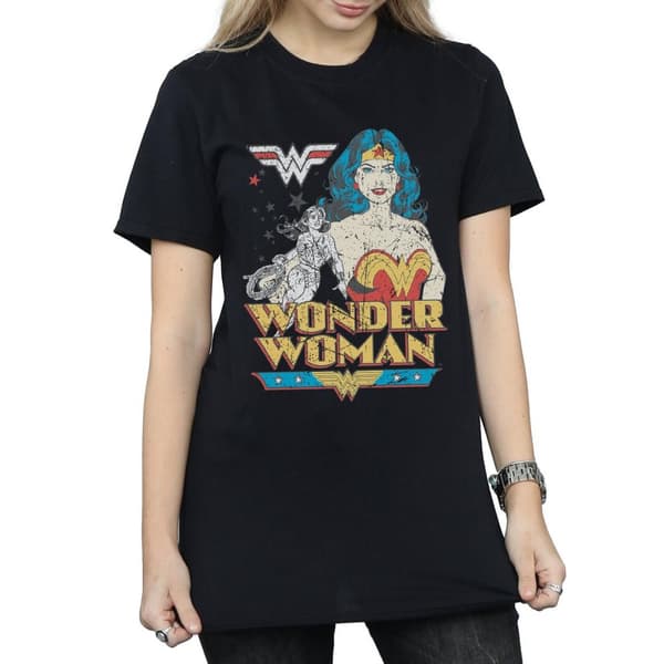 DC Comics Womens/Ladies Wonder Woman Posing Cotton Boyfriend T-Shirt