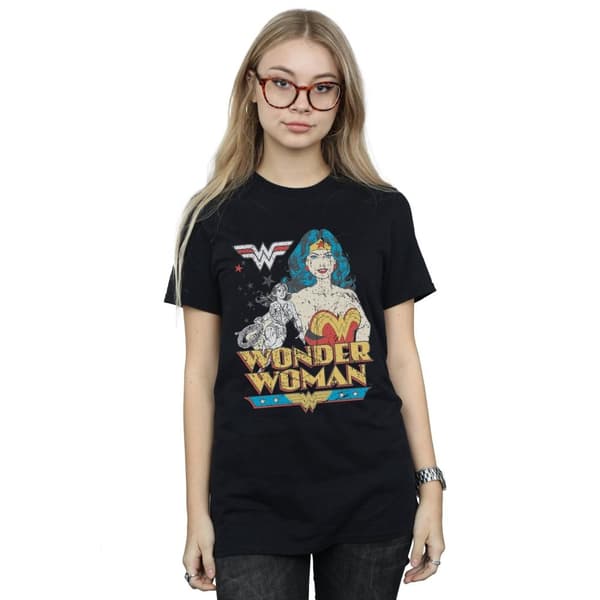 DC Comics Womens/Ladies Wonder Woman Posing Cotton Boyfriend T-Shirt