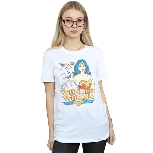 DC Comics Womens/Ladies Wonder Woman Posing Cotton Boyfriend T-Shirt