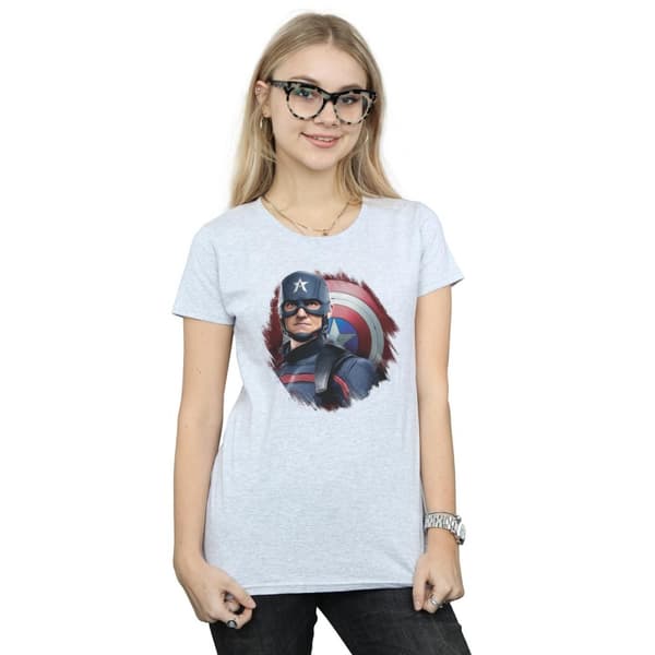 Marvel Womens/Ladies The Falcon And The Winter Soldier Captain America Stare Cotton T-Shirt