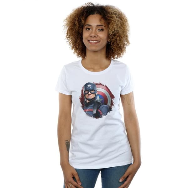 Marvel Womens/Ladies The Falcon And The Winter Soldier Captain America Stare Cotton T-Shirt