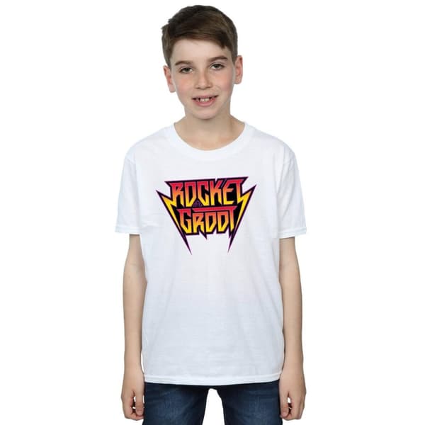 Marvel Boys Guardians Of The Galaxy Vol. 2 Rocket And Groot Metal Logo T-Shirt