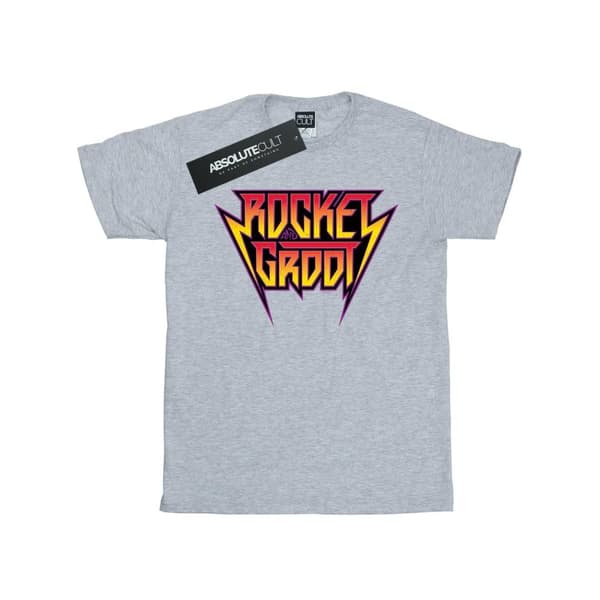 Marvel Boys Guardians Of The Galaxy Vol. 2 Rocket And Groot Metal Logo T-Shirt