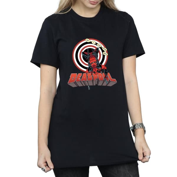 Marvel Womens/Ladies Deadpool Upside Down Cotton Boyfriend T-Shirt