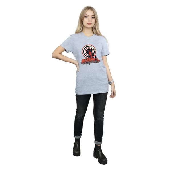 Marvel Womens/Ladies Deadpool Upside Down Cotton Boyfriend T-Shirt