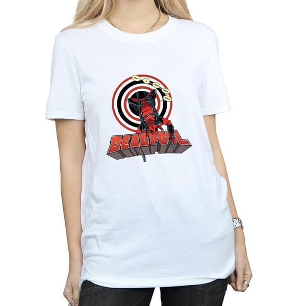 Marvel Womens/Ladies Deadpool Upside Down Cotton Boyfriend T-Shirt
