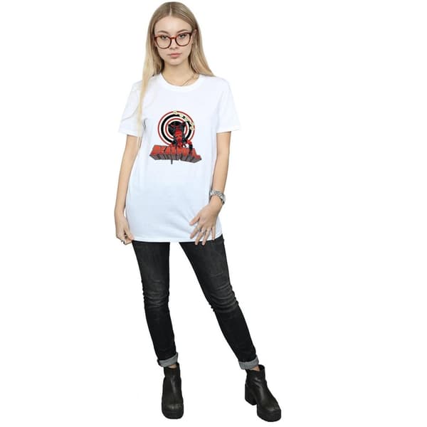 Marvel Womens/Ladies Deadpool Upside Down Cotton Boyfriend T-Shirt