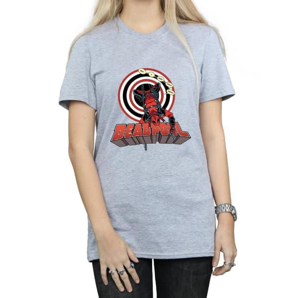 Marvel Womens/Ladies Deadpool Upside Down Cotton Boyfriend T-Shirt