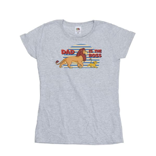 Disney Womens/Ladies The Lion King Dad Boss Cotton T-Shirt Sports Grey S