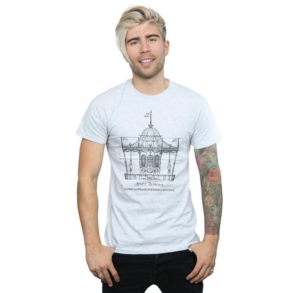Disney Mens Mary Poppins Carousel Sketch T-Shirt