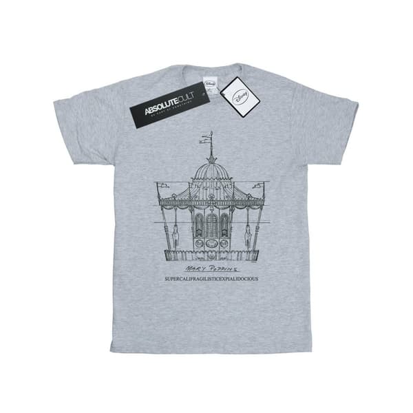 Disney Mens Mary Poppins Carousel Sketch T-Shirt