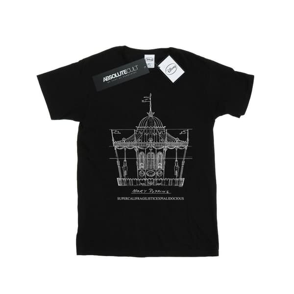 Disney Mens Mary Poppins Carousel Sketch T-Shirt