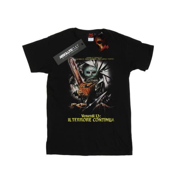 Friday The 13th Womens/Ladies Italian Movie Poster Cotton Boyfriend T-Shirt