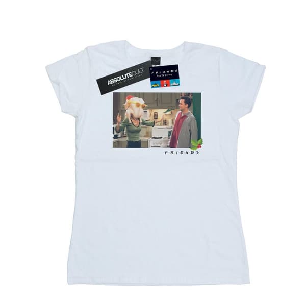 Friends T-shirt i bomull med kalkonhuvud för damer/damer