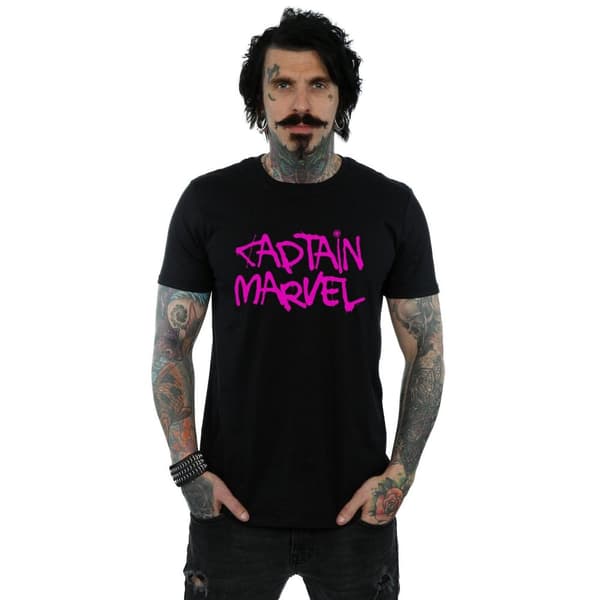 Marvel Herr T-shirt med spraytext från Captain Marvel