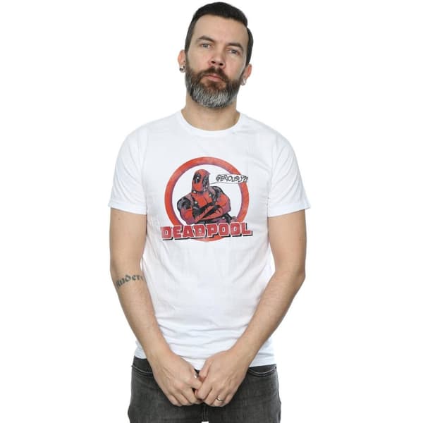 Marvel Mens Deadpool Seriously Speech Bubble T-shirt