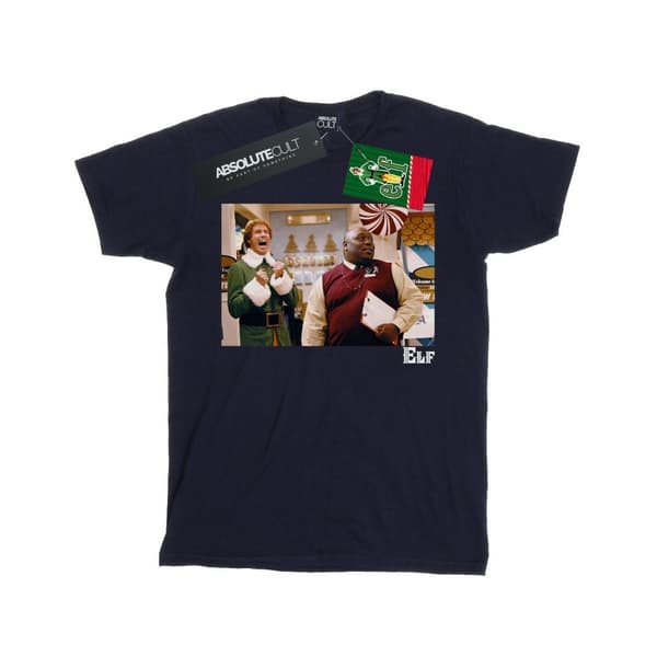 Elf Dam/kvinnor Christmas Store Cheer Boyfriend-t-shirt i bomull