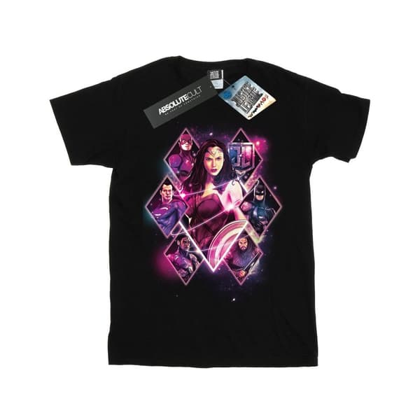 DC Comics T-shirt med diamanter för pojkar - Justice League Movie Team Black 9-11 Years
